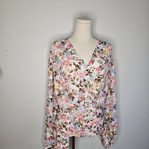 NWOT Lane Bryant Floral Wrap Blouse Size 24